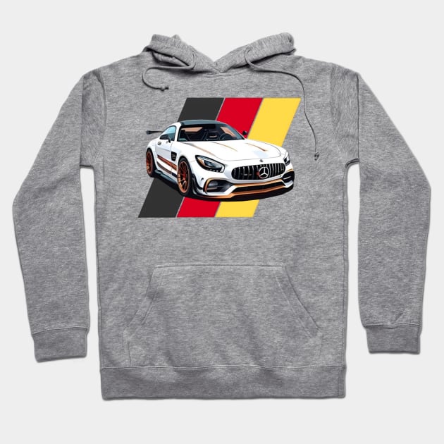 Mercedes amg with germany flag victor art Hoodie by Auto-apparel